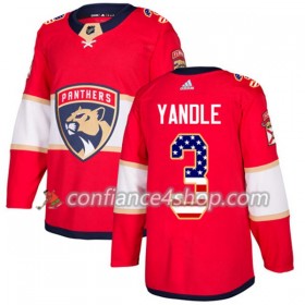 Adidas Maillot de Hockey Florida Panthers Keith Yandle 3 2017-2018 Rouge USA Flag Fashion Authentic - Homme